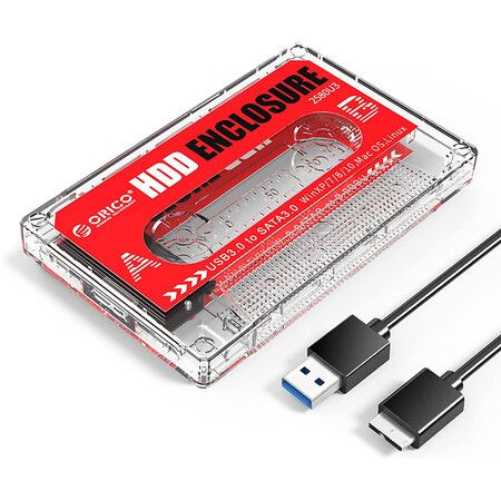 2.5 Inch External Hard Drive Enclosure USB3.0 to SATA Transparent Computer HDD Enclosure