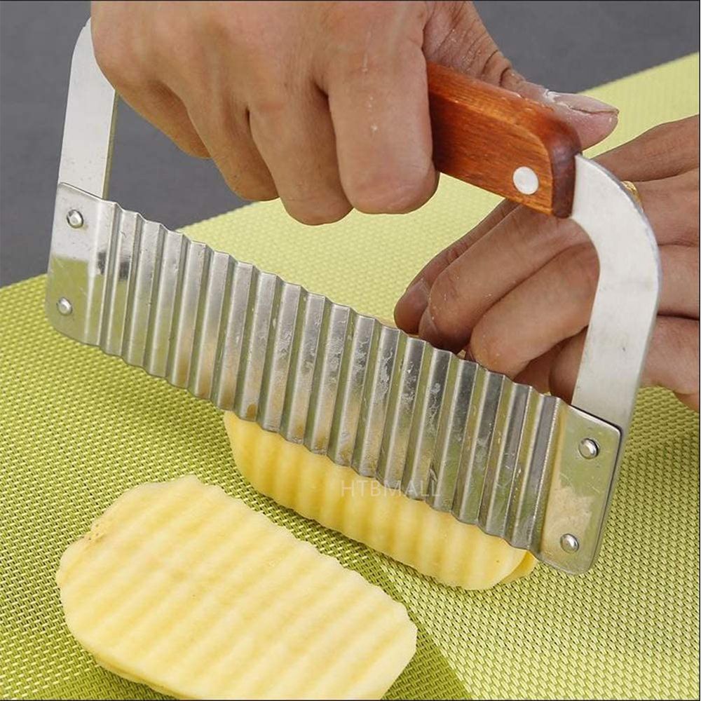 Crinkle Potato Cutter, Wavy Chopper Knife for Fruit, Vegetable, Carrot, Potato