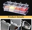 4 Cell Clear Seasoning Rack Spice Box with Cover and Spoon