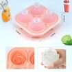 Ice Cube Trays 2 Pack, 2.5 inch 3D Rose Silicone 4 Ice Cube Trays, Reusable and BPA Free