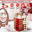 Acrylic Lipstick Tower Holder 360 Degree Rotating Makeup Cosmetic Lipsticks Organizer with 53 Slots Storage