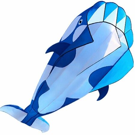 3D Kite Huge Frameless Soft Parafoil Giant Dark Blue Dolphin Breeze Kite  Easy To Fly With Handle 30m Line, Lawn, Beach, Garden Family Gatherings