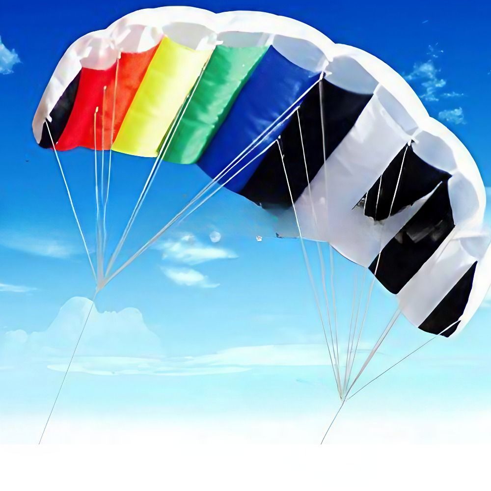 Dual Line Dounble Stunt Parafoil Rainbow Kites Kite 1.4m with Flying ...