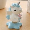 Car Accessories Dashboard Decoration Interior Decoration Swing Unicorn Desk Ornament Home Party Gift?Blue)