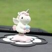 Car Accessories Dashboard Decoration Interior Decoration Swing Unicorn Desk Ornament Home Party Gift?Pink)