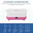 Ultrasonic Jewelry Cleaner Denture Eye Glasses Coins Silver Cleaning Machine Color Pink