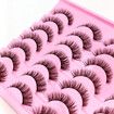 Natural Brown Lashes Wispy Faux Mink Eyelashes Cat Eye 11mm Fluffy False Lashes Natural Look 14 Pairs Strip Eyelashes Pack