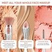 3-In-1 Foundation Brush Travel Makeup Brushes Set for Face Blush Liquid Powder Foundation Brush convenient Makeup Brushes Set