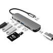 USB C Type HUB 6 in 1 Adapter, Aluminium Multi Port Dongle Type-C to USB Ports, 4K HDMI Port, Type PD Charging & Data Port & SD/TF for MacBook Pro/Air