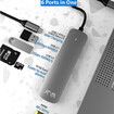 USB C Type HUB 6 in 1 Adapter, Aluminium Multi Port Dongle Type-C to USB Ports, 4K HDMI Port, Type PD Charging & Data Port & SD/TF for MacBook Pro/Air