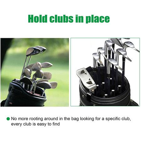 14 Pcs Plastic Golf Club Organizer Clip Putter Bag Holder Iron Drive