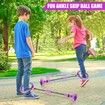 Ankle Skip Ball for Kids,Foldable Flash Wheel Skip Ball, Outside Game Toys for Kids & Adults, Gift for Boys & Girls Age 3+ (Purple)