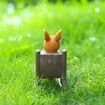 Rabbit Rocking Chair Sculpture with Egg, Resin Figurine Art Craft Decoration, Miniature Fairy Landscape Ornament for Patio Lawn(15.6X7.8X12.6CM)