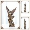 Saint Michael the Archangel Resin Demon Statue Religious Catholic Peace Justice Home Office Ornament Collectible Gift(31.5X16X7.6CM)