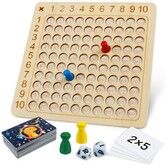 Wooden Montessori Multiplication Board Game Educational Board Math Games for Kids Over 3 Years Old