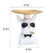 Bulldog Sculptures Resin Holding Storage Tray,Key Jewelry Earrings Holder for Home Desk Decor (White)