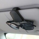 Sunglasses Holders for Car Sun Visor,Magnetic Leather Glasses Eyeglass Hanger Clip for Car,Ticket Card Clip Eyeglasses Mount,Car Visor Accessories (Black)