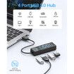 4 Port USB HUB 3.0, ORICO USB Splitter for Laptop with 0.5ft Cable