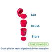 Pill Crusher and Grinder with Stainless Steel Blade Medication Cutter Removable Drinking Cup 1 Pack