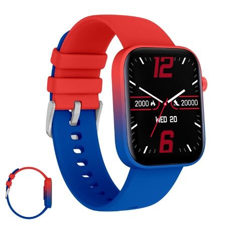 Smart Watch Fitness Tracker 1.8" Touch Screen 108 Sports Waterproof Heart Rate/Sleep Monitor/Pedometer/Calories-Red+Blue
