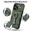 iPhone 14 Pro Max Case Armor Compatible with MagSafe with Rotatable Kickstand & Camera Cover-Green