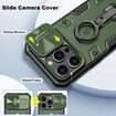 iPhone 14 Pro Max Case Armor Compatible with MagSafe with Rotatable Kickstand & Camera Cover-Green