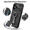 iPhone 14 Pro Max Case Armor Compatible with MagSafe with Rotatable Kickstand & Camera Cover-Black