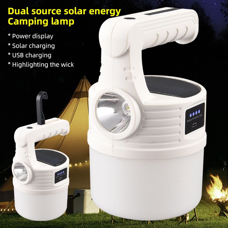 Solar LED Camping Light USB Rechargeable Bulb For Outdoor Tent Lamp Portable Lanterns Emergency Lights For Camping BBQ Hiking