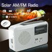 Emergency Solar Powered Hand-cranked Radio LED flashlights Siren FM/AM Weather Radio with Rechargeable USB Phone Charger for Outdoor Camping(White)