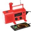 Emergency Solar Power Hand Crank Dynamo Wind Up 4000mAh Phone Charger Bank SOS AM/FM/NOAA Weather Pocket Flashlight Radio Color Red