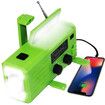 Emergency Solar Power Hand Crank Dynamo Wind Up 4000mAh Phone Charger Bank SOS AM/FM/NOAA Weather Pocket Flashlight Radio Color Green