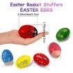 Easter Basket Stuffers Maracas Eggs for Kids Set of 6 Easter Eggs Wooden Percussion Musical Shaker Egg for Toddlers Kids Babies Boys Girls Gifts