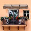 Window Door Awning Outdoor Patio Canopy Deck Balcony Porch House Cover Sun Shade Rain Snow UV Shield Polycarbonate Brown 1.5x3m