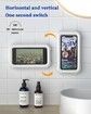 Waterproof Shower Phone Holder with 360°Rotation,Angle Adjustable,Wall Mounted Phone Holder for Bathroom Mirror Bathtub Kitchen,Up to 6.8 Inch (White,2Pack)