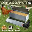 16L Auto Chicken Feeder Poultry Hen Chook Feeding Treadle Food Dispenser Automatic Self Opening Rat Pest Proof Galvanised Steel XL