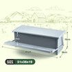 16L Auto Chicken Feeder Poultry Hen Chook Feeding Treadle Food Dispenser Automatic Self Opening Rat Pest Proof Galvanised Steel XL