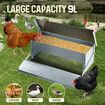 Auto Chicken Feeder Poultry Chook Food Feeding Automatic Treadle Dispenser Rat Water Proof Galvanised Steel Self Opening Coop 9L