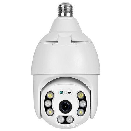 3MP 2K Camera with E27 Socket, Wireless PTZ Security Camera, Auto Motion Tracking, Two-Way Audio, Night Vision, Tuya 360 Degree Panoramic WiFi IP Camera