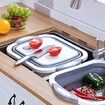 Collapsible Cutting Board Chopping Basin Kitchen Foldable Camping Dishes Sink Space Saving Storage Basket for BBQ  Picnic Camping Outdoor