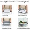 Collapsible Cutting Board Chopping Basin Kitchen Foldable Camping Dishes Sink Space Saving Storage Basket for BBQ  Picnic Camping Outdoor