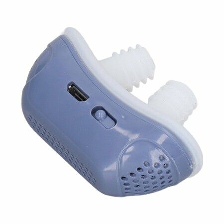 Snore Nose Vents Plugs, Double Turbofan Snoring Nasal Vents Plugs Silicone For Night Use Blue