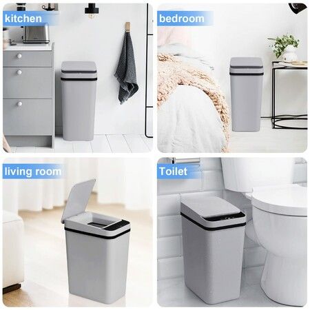 Bathroom Touchless Trash Can 2.2 Gallon Smart Automatic Motion Sensor  Rubbish Can with Lid Electric Waterproof Narrow Small Garbage Bin for  Kitchen, Office, Living Room, Toilet, Bedroom, RV