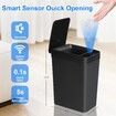 Bathroom Touchless Trash Can 2.2 Gallon Smart Automatic Motion Sensor Rubbish Can with Lid Electric Waterproof Narrow Small Garbage Bin for Kitchen,Office,Living Room,Toilet,Bedroom,RV (Black)