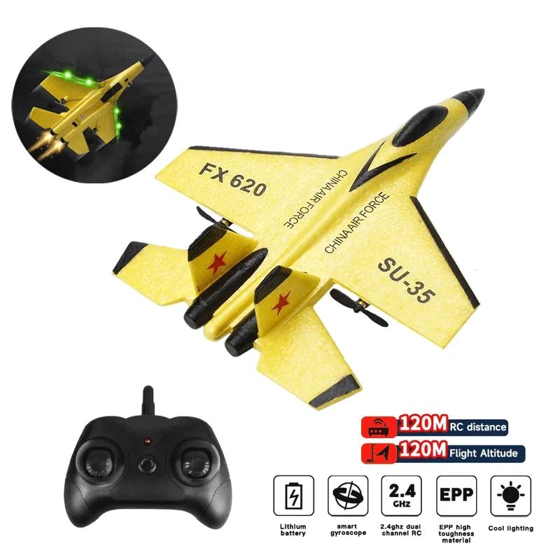 SU-35 RC Fighter Plane, Aircraft, Glider, Radio Remote Control, Child Toy, Boy, 2.4G