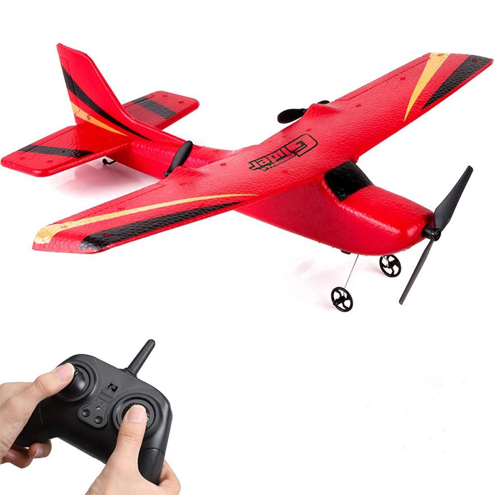 Remote Control Plane Ready to Fly, 2.4GHz Remote Control Airplane, Easy to Fly RC Glider for Kids & Beginners(Red)