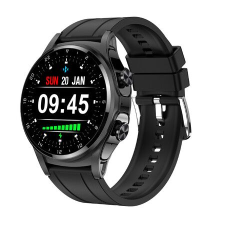2024 Newest Smart Watch With TWS Wireless Headset For Women DIY Screen Bluetooth Call Weather Heart Rate Tracker Color Black