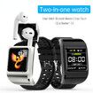 2023 Newest  2 in 1 Intelligent Watch Tws Bluetooth-compatible Headset Blood Pressure Heart Rate Monitor Smartwatch Sports Bracelet Color Grey