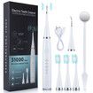 Electric Tooth Cleaner,  Dental Calculus Remover,Tooth Scraper Teeth Cleaning Kit with 3 Cleaning Heads, 5 Modes, Oral Mirror, White