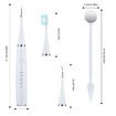 Electric Tooth Cleaner,  Dental Calculus Remover,Tooth Scraper Teeth Cleaning Kit with 3 Cleaning Heads, 5 Modes, Oral Mirror, White