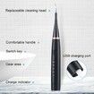 Electric Tooth Cleaner,  Dental Calculus Remover,Tooth Scraper Teeth Cleaning Kit with 3 Cleaning Heads, 5 Modes, Oral Mirror, Black